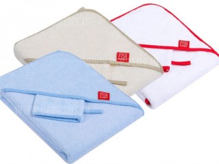 Dvielis ar kapuci +cimdiņš mazgāšanai