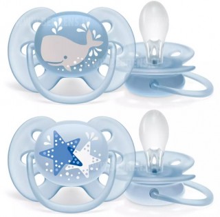 PHILIPS AVENT Ultra soft Deco Силиконовая пустышка, 6-18M, 2шт., SCF223 (8710103938750)