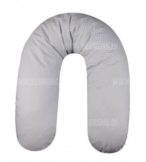 Подушка-подкова ORKISZ 170 Gray grid c шелухой пшеницы (полба) PKA-062 Womar
