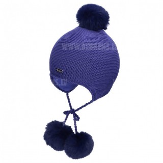 Tuttu-Merino vilnas cepure ar lapsas imitācijas bumbuļiem